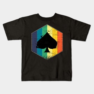 Cool Vintage Poker Distressed Spades Playing Card Kids T-Shirt